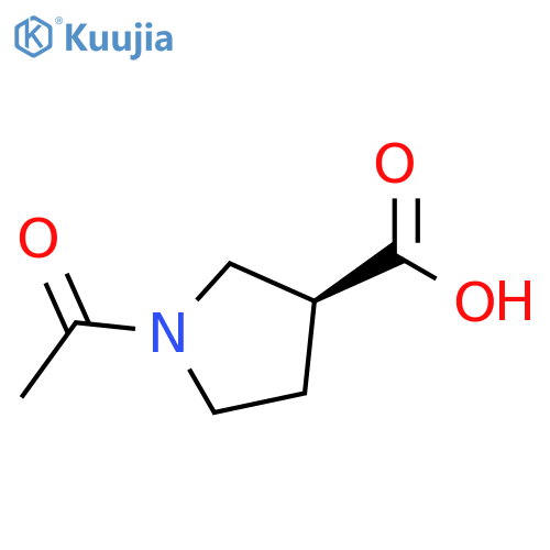 (3S)-1-acetylpyrrolidine-3-carboxylic acid structure