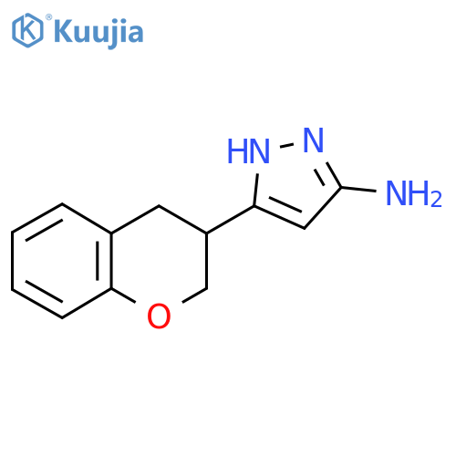 5-(3,4-dihydro-2H-1-benzopyran-3-yl)-1H-pyrazol-3-amine structure