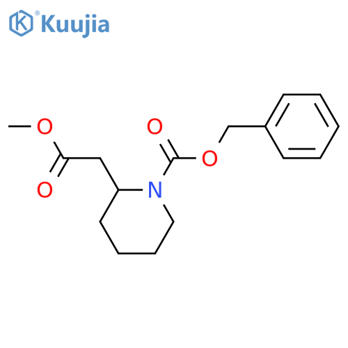 Benzyl 2-(2-methoxy-2-oxoethyl)piperidine-1-carboxylate structure