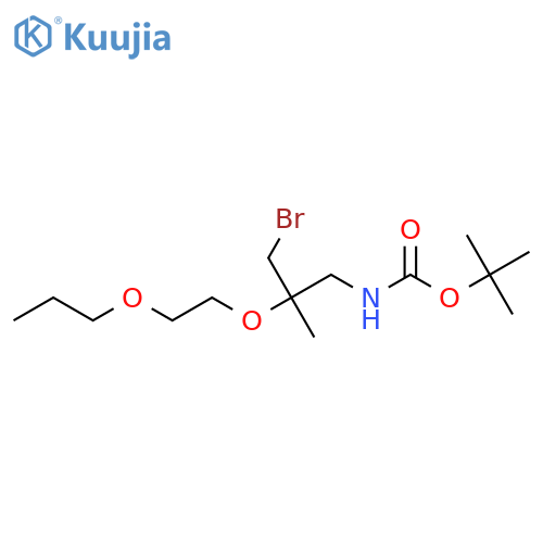 tert-butyl N-3-bromo-2-methyl-2-(2-propoxyethoxy)propylcarbamate structure
