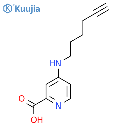 4-(hex-5-yn-1-yl)aminopyridine-2-carboxylic acid structure