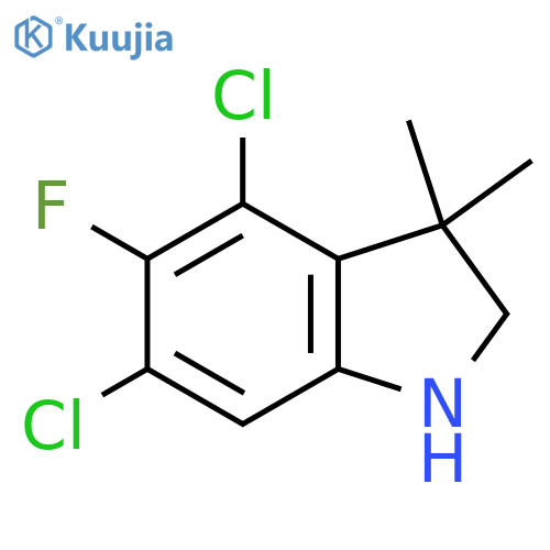 4,6-Dichloro-5-fluoro-3,3-dimethyl-2,3-dihydro-1H-indole structure