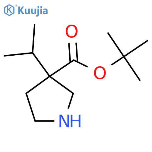 Tert-butyl 3-(propan-2-yl)pyrrolidine-3-carboxylate structure