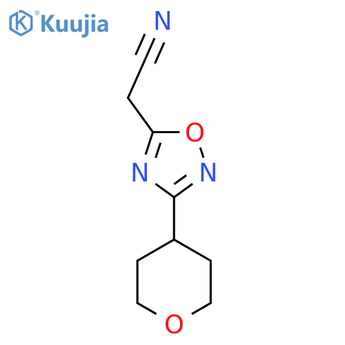 2-(3-(Tetrahydro-2H-pyran-4-yl)-1,2,4-oxadiazol-5-yl)acetonitrile structure