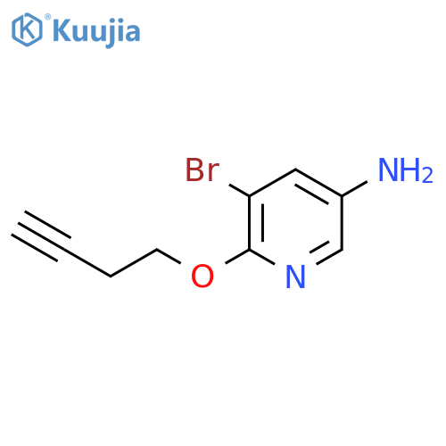 3-Pyridinamine, 5-bromo-6-(3-butyn-1-yloxy)- structure
