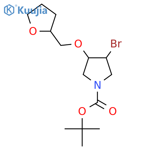 tert-butyl 3-bromo-4-(oxolan-2-yl)methoxypyrrolidine-1-carboxylate structure