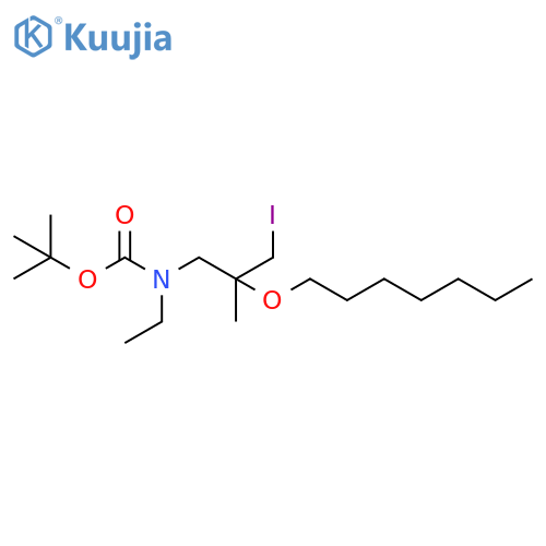 tert-butyl N-ethyl-N-2-(heptyloxy)-3-iodo-2-methylpropylcarbamate structure