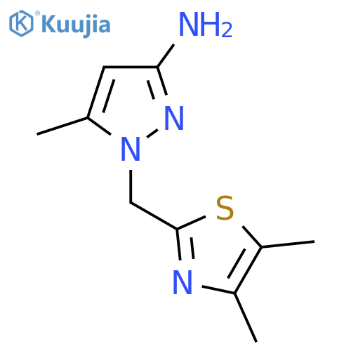1-[(dimethyl-1,3-thiazol-2-yl)methyl]-5-methyl-1H-pyrazol-3-amine structure