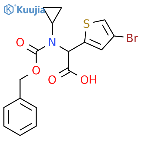 2-{(benzyloxy)carbonyl(cyclopropyl)amino}-2-(4-bromothiophen-2-yl)acetic acid structure