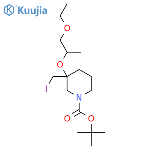 tert-butyl 3-(1-ethoxypropan-2-yl)oxy-3-(iodomethyl)piperidine-1-carboxylate structure