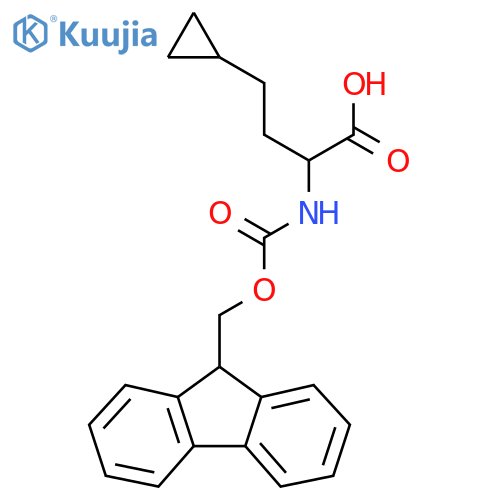 4-cyclopropyl-2-({(9H-fluoren-9-yl)methoxycarbonyl}amino)butanoic acid structure