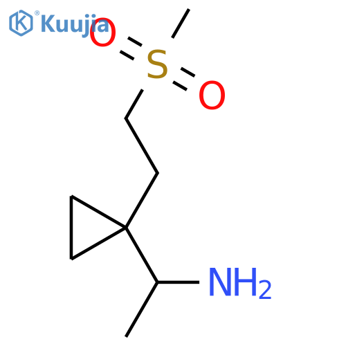 1-1-(2-methanesulfonylethyl)cyclopropylethan-1-amine structure