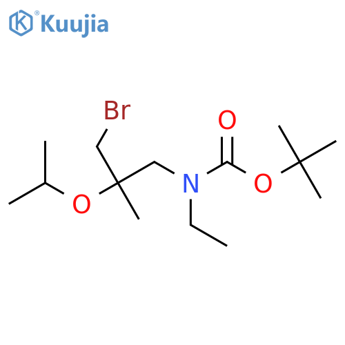 tert-butyl N-3-bromo-2-methyl-2-(propan-2-yloxy)propyl-N-ethylcarbamate structure