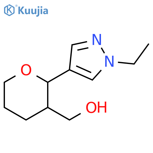 2-(1-ethyl-1H-pyrazol-4-yl)oxan-3-ylmethanol structure