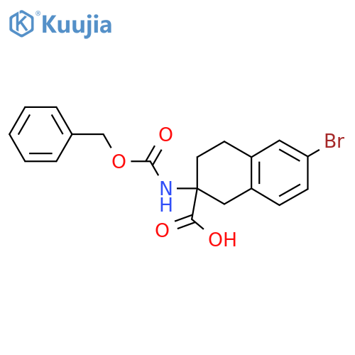 2-{(benzyloxy)carbonylamino}-6-bromo-1,2,3,4-tetrahydronaphthalene-2-carboxylic acid structure