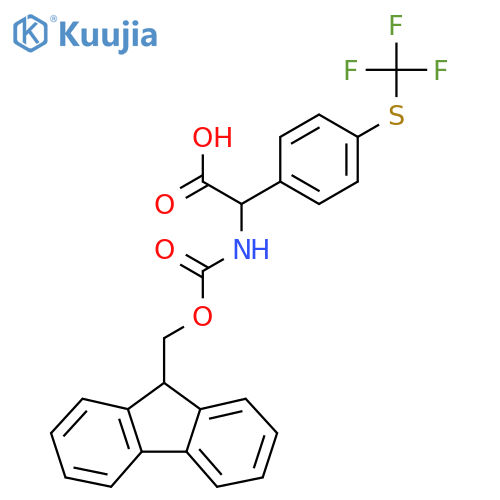 2-({[(9H-fluoren-9-yl)methoxy]carbonyl}amino)-2-{4-[(trifluoromethyl)sulfanyl]phenyl}acetic acid structure