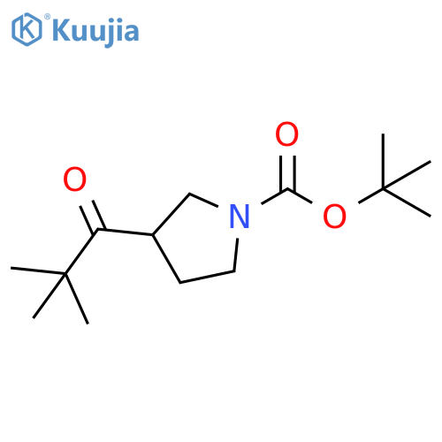 1-Pyrrolidinecarboxylic acid, 3-(2,2-dimethyl-1-oxopropyl)-, 1,1-dimethylethyl ester structure