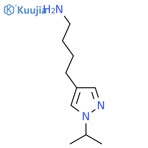 4-1-(propan-2-yl)-1H-pyrazol-4-ylbutan-1-amine structure