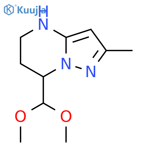 7-(dimethoxymethyl)-2-methyl-4H,5H,6H,7H-pyrazolo1,5-apyrimidine structure