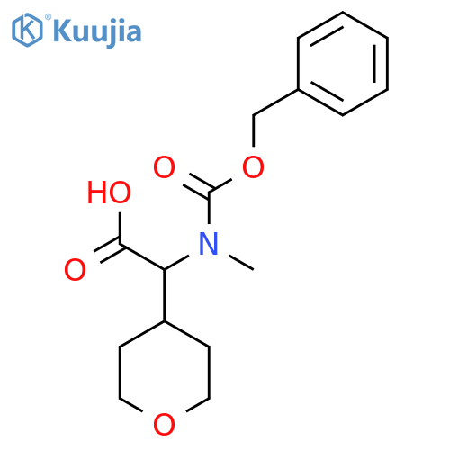 2-{(benzyloxy)carbonyl(methyl)amino}-2-(oxan-4-yl)acetic acid structure