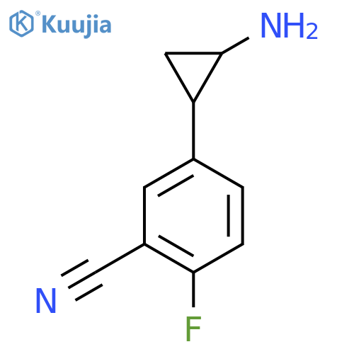 5-(2-aminocyclopropyl)-2-fluorobenzonitrile structure