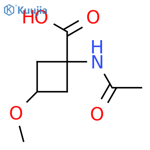 1-Acetamido-3-methoxycyclobutane-1-carboxylic acid structure