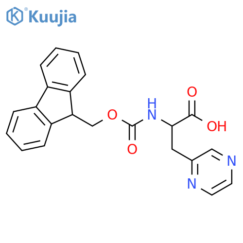 2-({(9H-fluoren-9-yl)methoxycarbonyl}amino)-3-(pyrazin-2-yl)propanoic acid structure