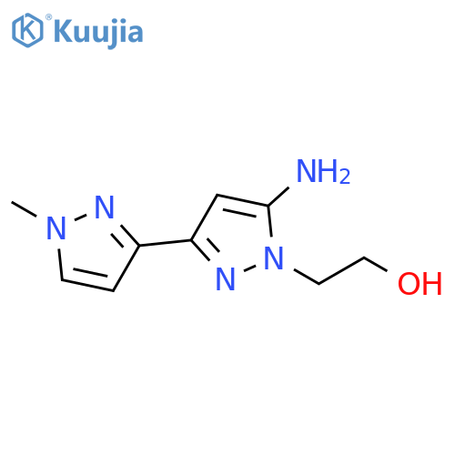 2-5-amino-3-(1-methyl-1H-pyrazol-3-yl)-1H-pyrazol-1-ylethan-1-ol structure