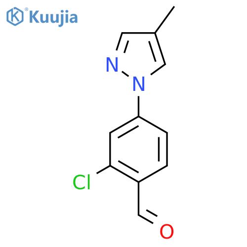 2-Chloro-4-(4-methyl-1H-pyrazol-1-yl)benzaldehyde structure