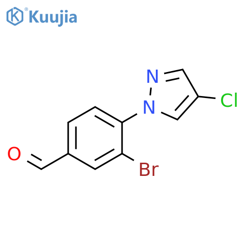 3-Bromo-4-(4-chloro-1H-pyrazol-1-yl)benzaldehyde structure