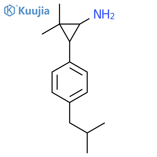 2,2-dimethyl-3-4-(2-methylpropyl)phenylcyclopropan-1-amine structure