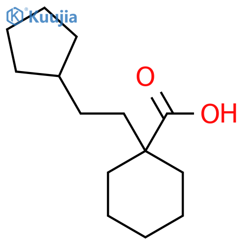 1-(2-cyclopentylethyl)cyclohexane-1-carboxylic acid structure