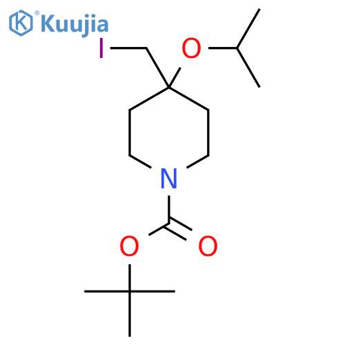 tert-butyl 4-(iodomethyl)-4-(propan-2-yloxy)piperidine-1-carboxylate structure
