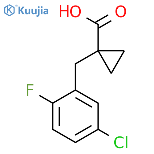 1-(5-chloro-2-fluorophenyl)methylcyclopropane-1-carboxylic acid structure