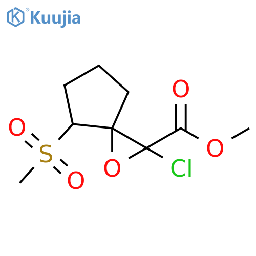 1-Oxaspiro[2.4]heptane-2-carboxylic acid, 2-chloro-4-(methylsulfonyl)-, methyl ester structure