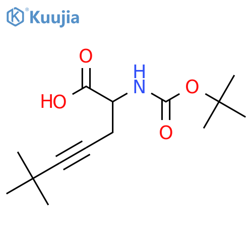 2-{(tert-butoxy)carbonylamino}-6,6-dimethylhept-4-ynoic acid structure