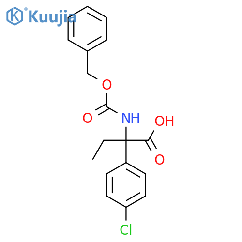 2-{(benzyloxy)carbonylamino}-2-(4-chlorophenyl)butanoic acid structure