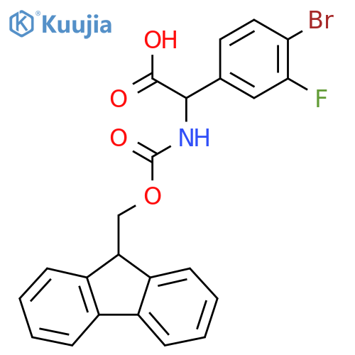 Benzeneacetic acid, 4-bromo-α-[[(9H-fluoren-9-ylmethoxy)carbonyl]amino]-3-fluoro- structure