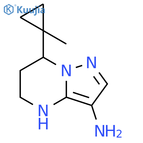 7-(1-methylcyclopropyl)-4H,5H,6H,7H-pyrazolo1,5-apyrimidin-3-amine structure