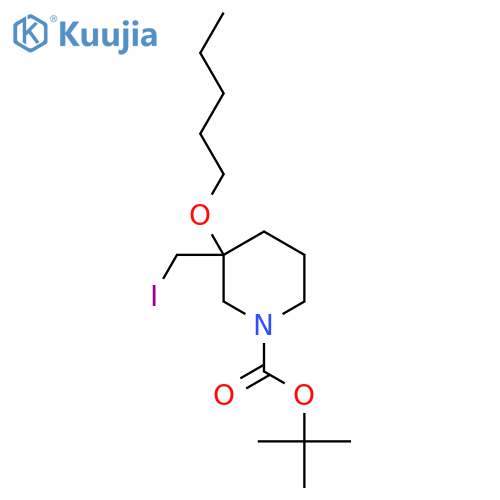tert-butyl 3-(iodomethyl)-3-(pentyloxy)piperidine-1-carboxylate structure