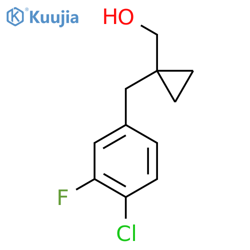 {1-(4-chloro-3-fluorophenyl)methylcyclopropyl}methanol structure