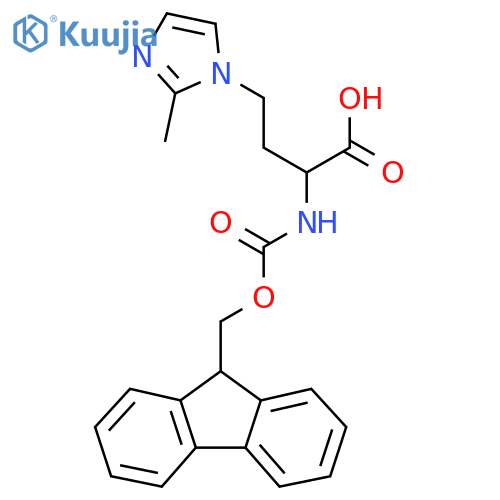 2-({(9H-fluoren-9-yl)methoxycarbonyl}amino)-4-(2-methyl-1H-imidazol-1-yl)butanoic acid structure