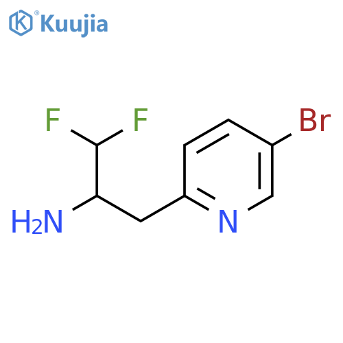 3-(5-bromopyridin-2-yl)-1,1-difluoropropan-2-amine structure