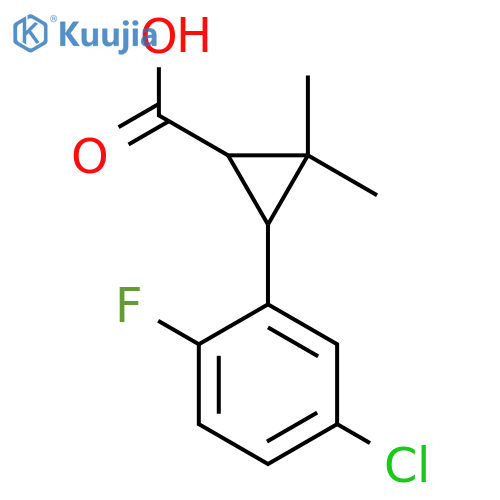 3-(5-chloro-2-fluorophenyl)-2,2-dimethylcyclopropane-1-carboxylic acid structure