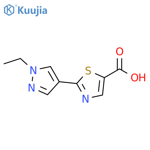 5-Thiazolecarboxylic acid, 2-(1-ethyl-1H-pyrazol-4-yl)- structure