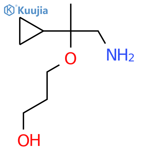3-(1-amino-2-cyclopropylpropan-2-yl)oxypropan-1-ol structure