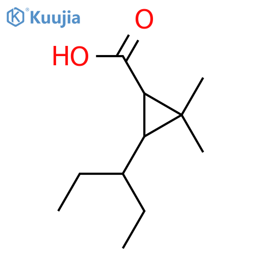 2,2-dimethyl-3-(pentan-3-yl)cyclopropane-1-carboxylic acid structure