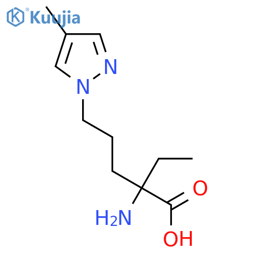 2-amino-2-ethyl-5-(4-methyl-1H-pyrazol-1-yl)pentanoic acid structure