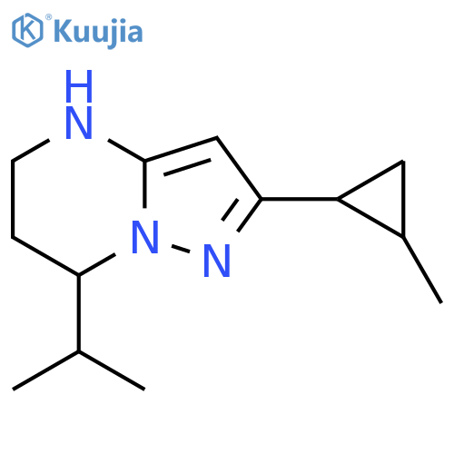 2-(2-methylcyclopropyl)-7-(propan-2-yl)-4H,5H,6H,7H-pyrazolo1,5-apyrimidine structure