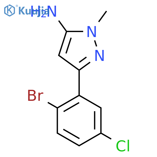 3-(2-bromo-5-chlorophenyl)-1-methyl-1H-pyrazol-5-amine structure